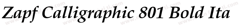 Zapf Calligraphic 801 Bold Italic BT字体转换